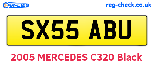 SX55ABU are the vehicle registration plates.