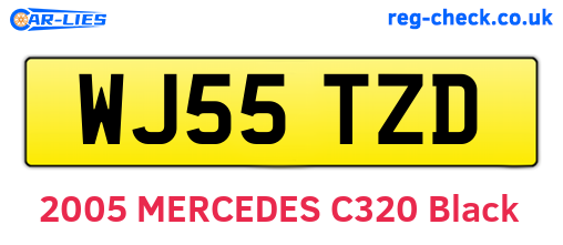 WJ55TZD are the vehicle registration plates.