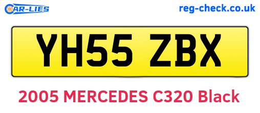 YH55ZBX are the vehicle registration plates.