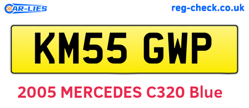 KM55GWP are the vehicle registration plates.