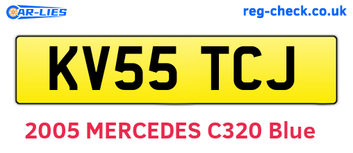 KV55TCJ are the vehicle registration plates.