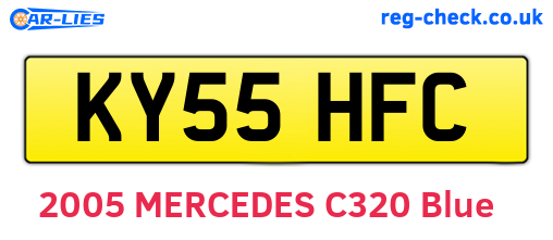 KY55HFC are the vehicle registration plates.