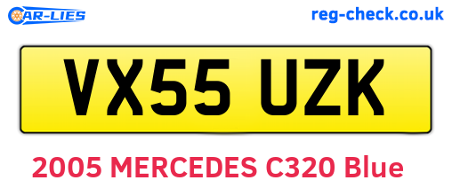 VX55UZK are the vehicle registration plates.