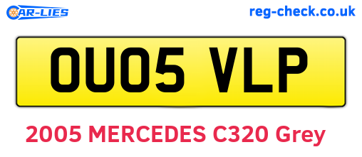 OU05VLP are the vehicle registration plates.