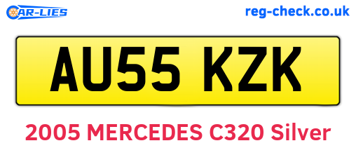 AU55KZK are the vehicle registration plates.