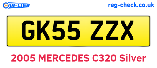 GK55ZZX are the vehicle registration plates.