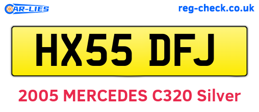 HX55DFJ are the vehicle registration plates.