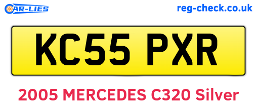 KC55PXR are the vehicle registration plates.