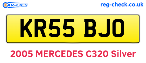 KR55BJO are the vehicle registration plates.