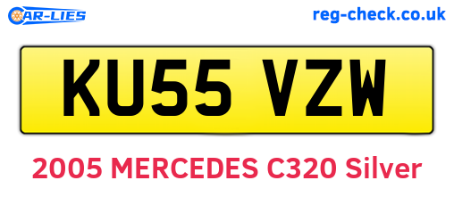 KU55VZW are the vehicle registration plates.