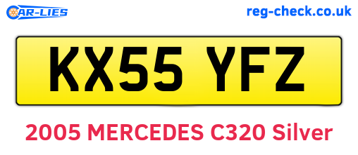KX55YFZ are the vehicle registration plates.