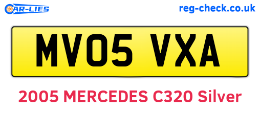 MV05VXA are the vehicle registration plates.