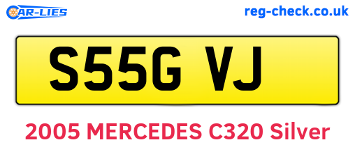 S55GVJ are the vehicle registration plates.