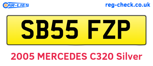 SB55FZP are the vehicle registration plates.