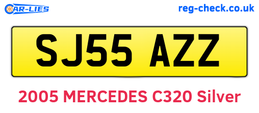SJ55AZZ are the vehicle registration plates.