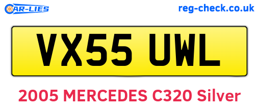 VX55UWL are the vehicle registration plates.