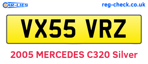 VX55VRZ are the vehicle registration plates.