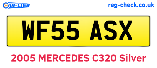 WF55ASX are the vehicle registration plates.