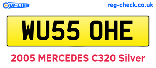 WU55OHE are the vehicle registration plates.