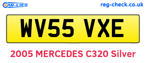 WV55VXE are the vehicle registration plates.