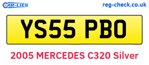 YS55PBO are the vehicle registration plates.