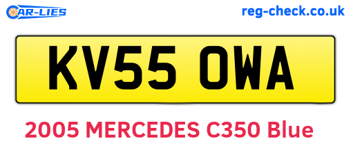 KV55OWA are the vehicle registration plates.