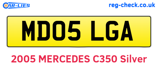 MD05LGA are the vehicle registration plates.
