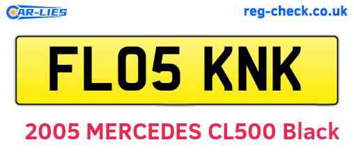 FL05KNK are the vehicle registration plates.