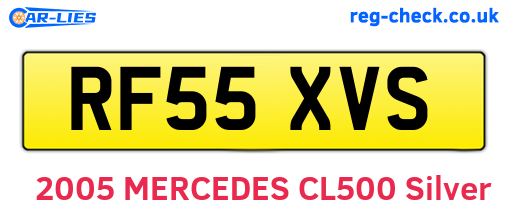 RF55XVS are the vehicle registration plates.