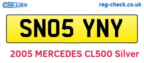 SN05YNY are the vehicle registration plates.