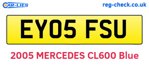 EY05FSU are the vehicle registration plates.
