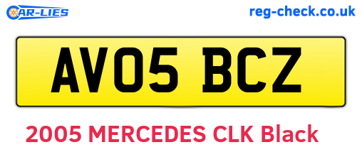 AV05BCZ are the vehicle registration plates.