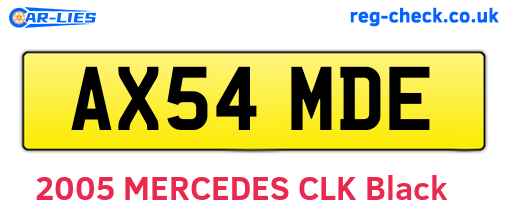 AX54MDE are the vehicle registration plates.