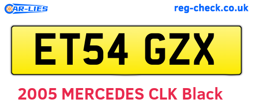 ET54GZX are the vehicle registration plates.