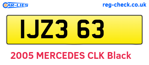 IJZ363 are the vehicle registration plates.