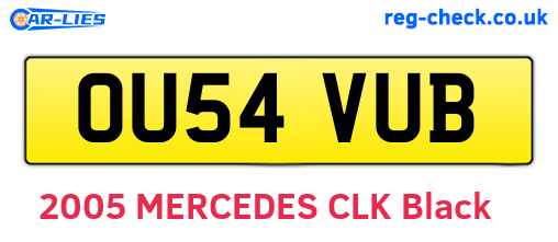 OU54VUB are the vehicle registration plates.