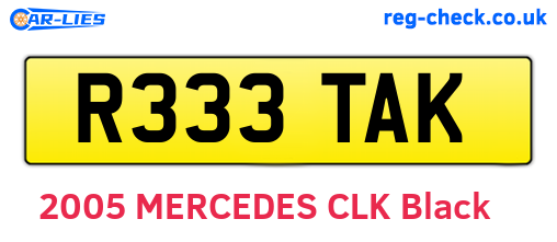 R333TAK are the vehicle registration plates.