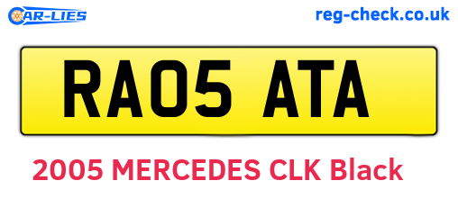 RA05ATA are the vehicle registration plates.