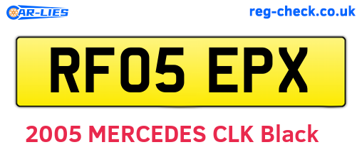 RF05EPX are the vehicle registration plates.