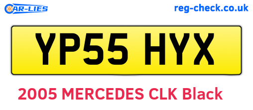 YP55HYX are the vehicle registration plates.