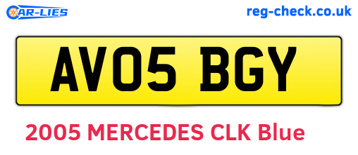AV05BGY are the vehicle registration plates.