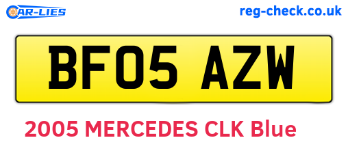 BF05AZW are the vehicle registration plates.