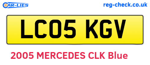 LC05KGV are the vehicle registration plates.