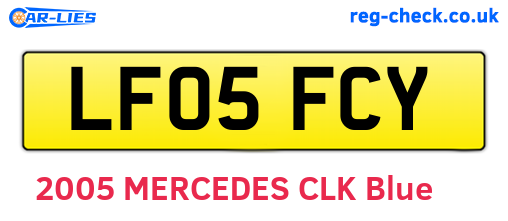 LF05FCY are the vehicle registration plates.