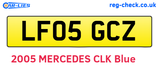 LF05GCZ are the vehicle registration plates.