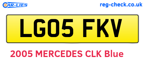 LG05FKV are the vehicle registration plates.