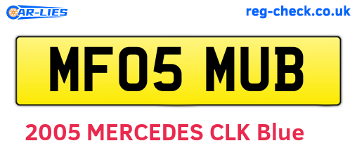 MF05MUB are the vehicle registration plates.