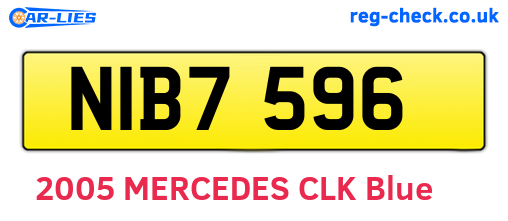 NIB7596 are the vehicle registration plates.