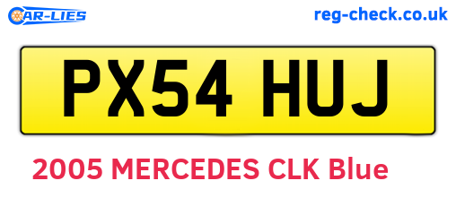 PX54HUJ are the vehicle registration plates.