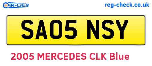 SA05NSY are the vehicle registration plates.